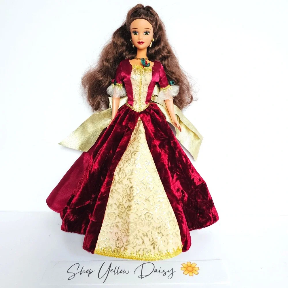 1997 Disney‎ Princess Holiday Belle Beauty and the Beast Barbie EUC #16710 1307 - Picture 2 of 15
